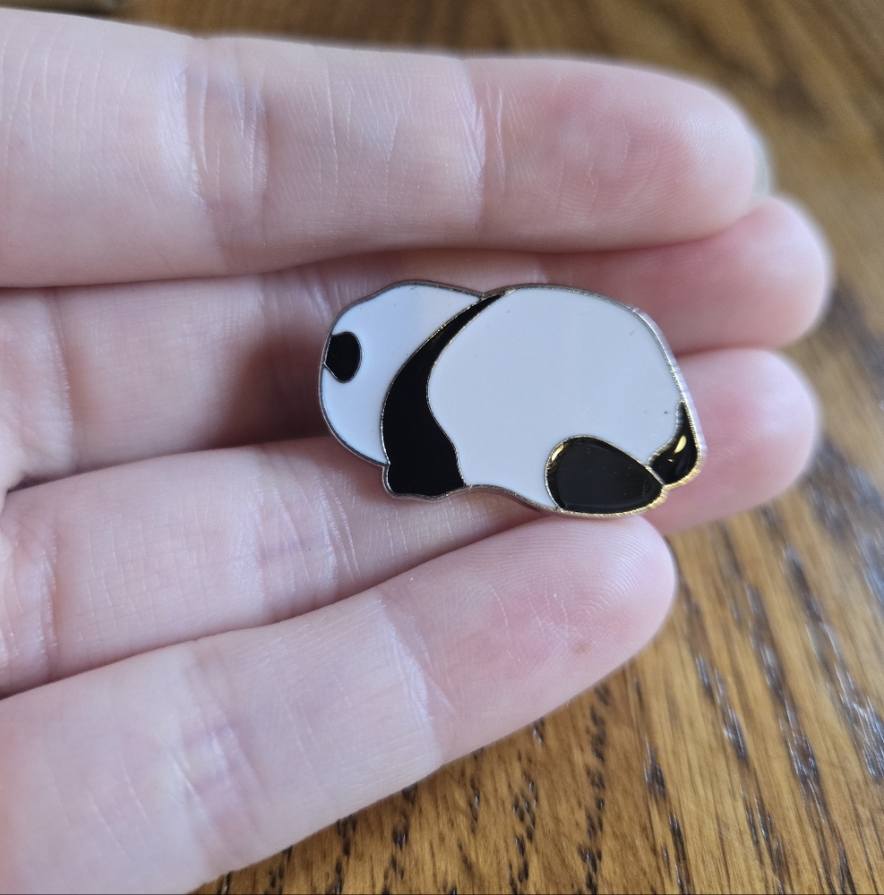 Adorable Black and White Panda Enamel Pin